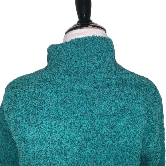 Natural Reflections Women's S Small 1/4 Zip Mock Neck Sweater Green Plush Soft - Picture 6 of 7